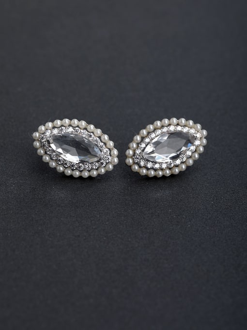 Lin Liang Millet beads Water drop glassstone   925 silver Drop Earrings 0
