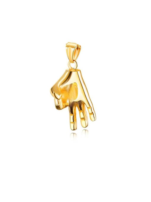Gold Pendant Titanium With Smooth Personality Gesture OK Mens Pendants