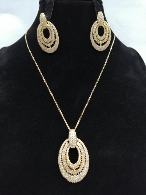 Tabora GODKI Luxury Women Wedding Dubai Copper With Gold Plated Classic Oval 2 Piece Jewelry Set 0