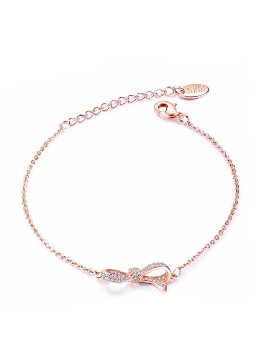 Open Sky Copper With Rose Gold Plated Simplistic Bowknot Bracelets