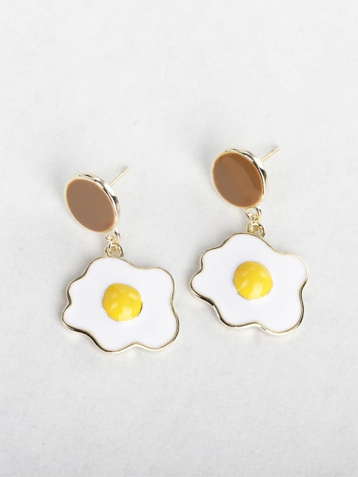 yellow Traditional food modeling accessories Tomato scrambled eggs Drop Earrings