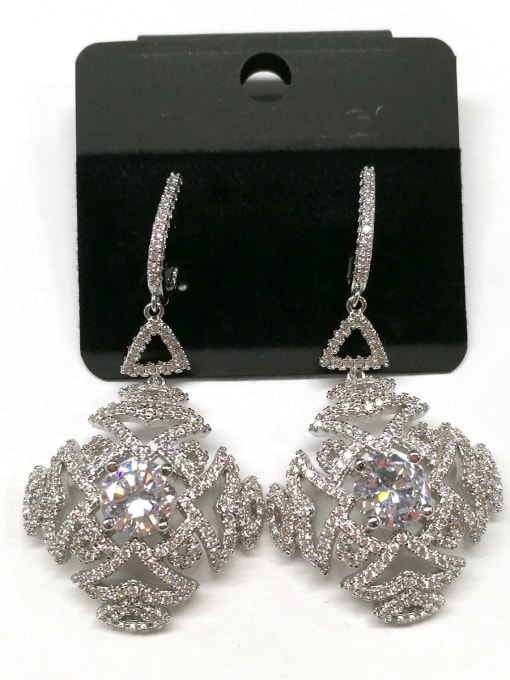 Tabora GODKI Luxury Women Wedding Dubai Copper With White Gold Plated Vintage Geometric Earrings 0
