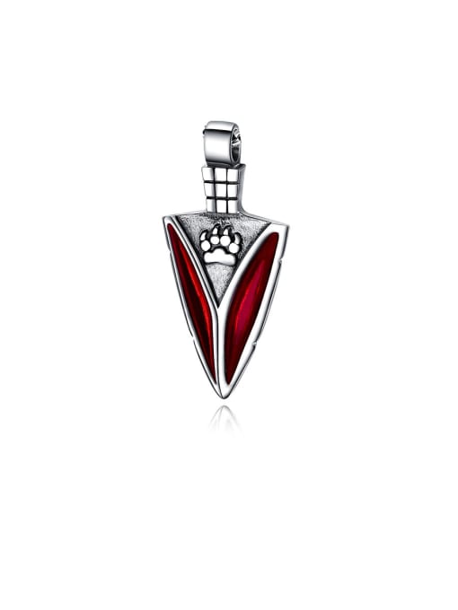 Red pendant Titanium With White Gold Plated Personality Geometric Men's  Pendants
