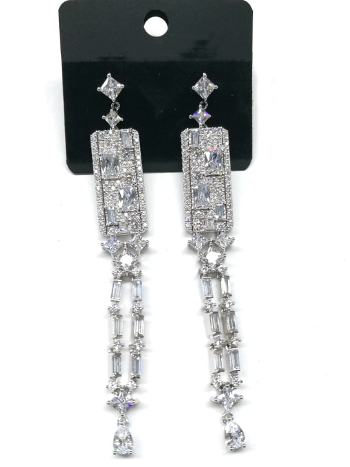 Tabora GODKI Luxury Women Wedding Dubai Copper With White Gold Plated Luxury Chain Earrings 0