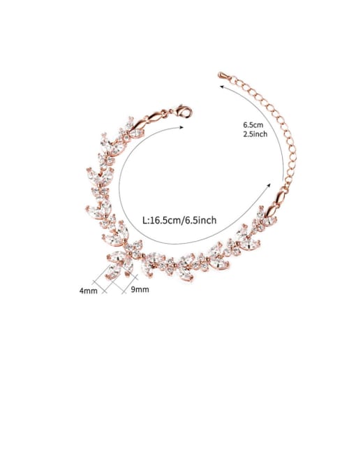 Mo Hai Copper With Cubic Zirconia Delicate Flower Adjustable  Bracelets 4