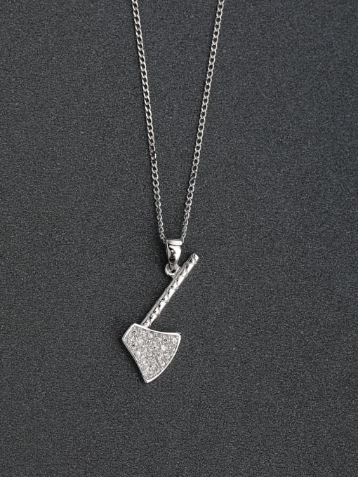 Lin Liang Micro inlay Zircon ax 925 Silver Necklaces