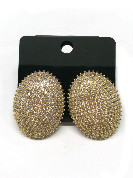Tabora GODKI Luxury Women Wedding Dubai Copper With Gold Plated Fashion Oval Earrings 0