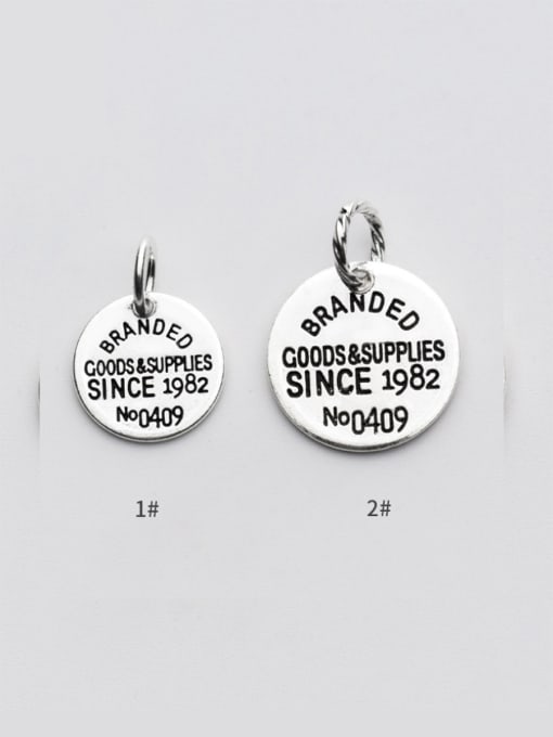 FAN 925 Sterling Silver With Silver Plated Personality Round Charms 1