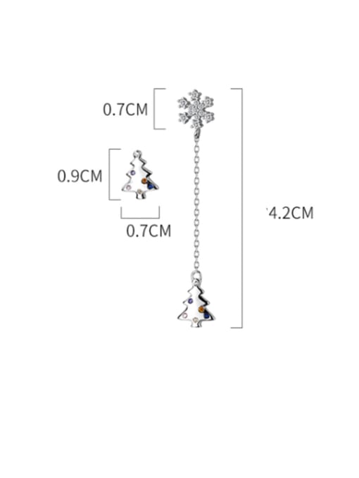 Rosh 925 Sterling Silver With Gold Plated Cute Asymmetrical Christmas Tree Stud Earrings 3