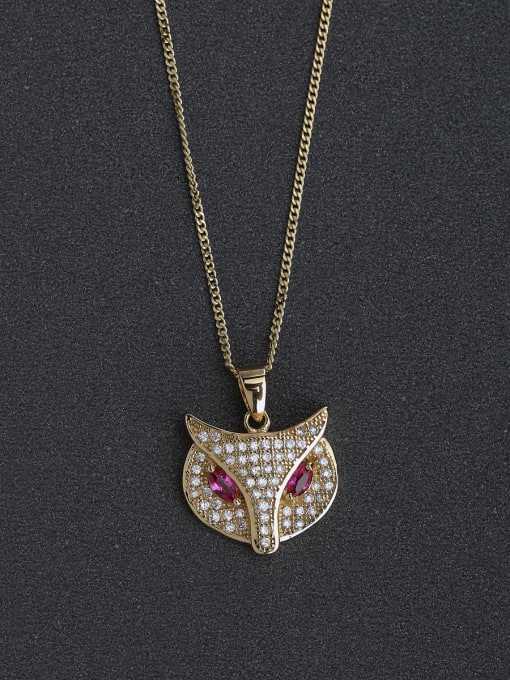 Lin Liang Lady fox pendant with Rhinestone crystal 925 silver necklace