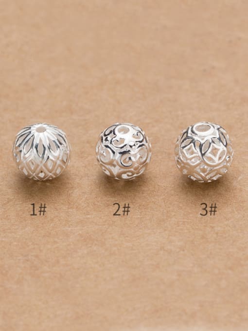 FAN 925 Sterling Silver With Silver Plated Trendy Ball Beads 2