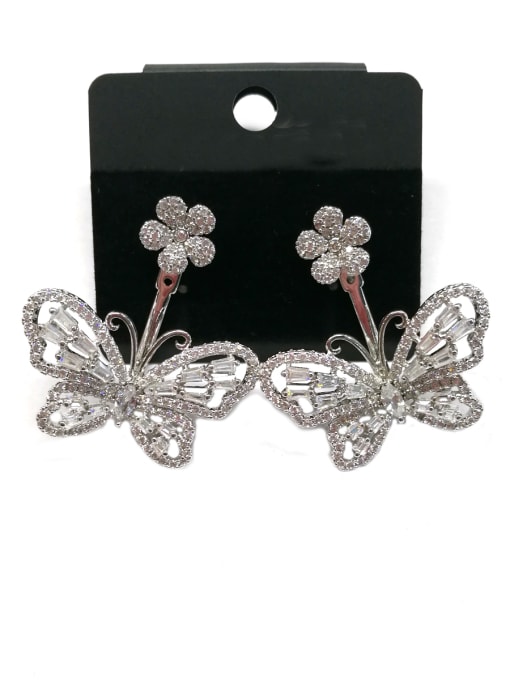 Tabora GODKI Luxury Women Wedding Dubai Copper With White Gold Plated Fashion Butterfly Earrings