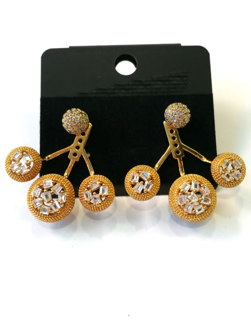Tabora GODKI Luxury Women Wedding Dubai Copper With White Gold Plated Fashion Round Earrings