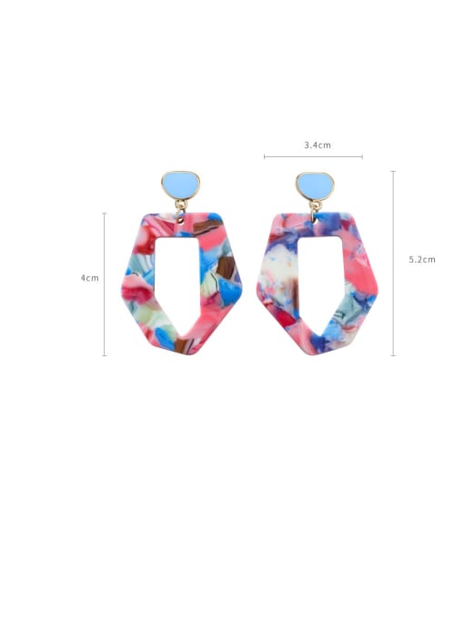 Girlhood Alloy With Acrylic  Exaggerated Colorful Geometric Chandelier Earrings 4