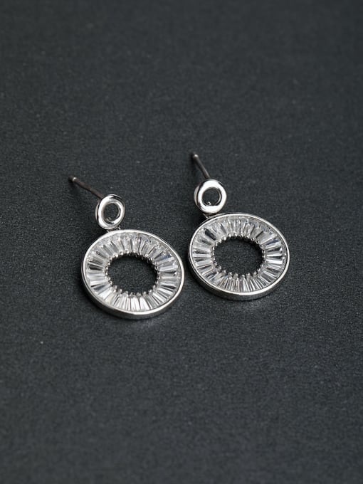 Lin Liang Zircon  round 925 silver Stud earrings