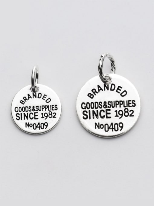 FAN 925 Sterling Silver With Silver Plated Personality Round Charms