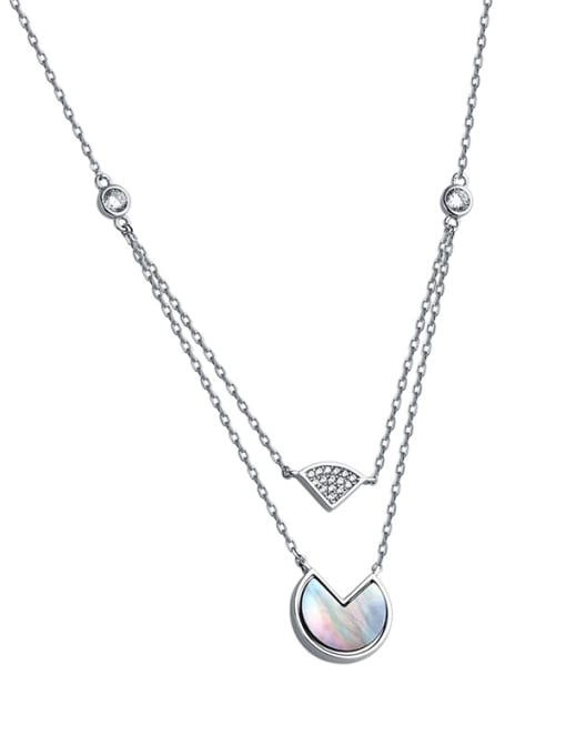 sliver 925 Sterling Silver With Shell Multi Strand Necklaces