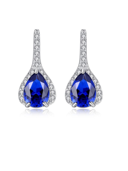 CCUI 925 Sterling Silver With Platinum Plated Delicate Water Drop Drop Earrings 0