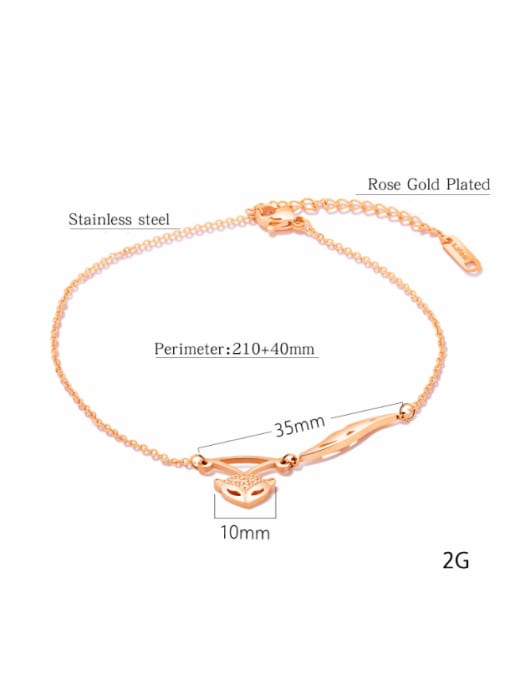 Open Sky Stainless Steel With Rose Gold Plated Fashion Animal fox Anklets 2