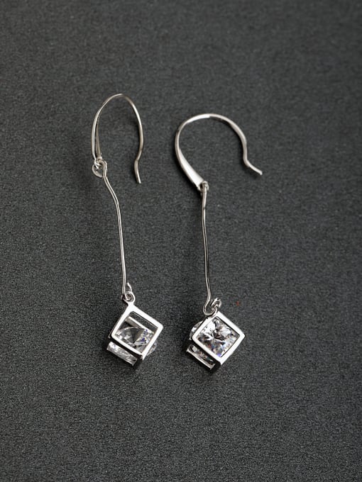 Lin Liang Micro inlay Three-dimensional zircon 925 silver Hook earrings 0