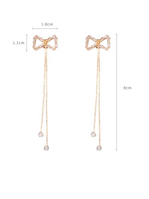 Girlhood Alloy With Gold Plated Simplistic Bowknot Threader Earrings 3