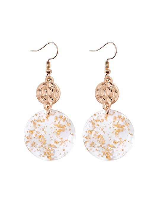 Girlhood Alloy With Gold Plated Fashion Round Chandelier Earrings 0