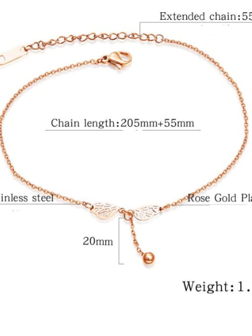 Open Sky Stainless Steel With Rose Gold Plated Fashion Butterfly wing Anklets 2
