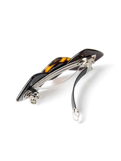 Chimera Alloy With Platinum Plated Fashion  Three-Color Stitching Geometric Horsetail Clip 4