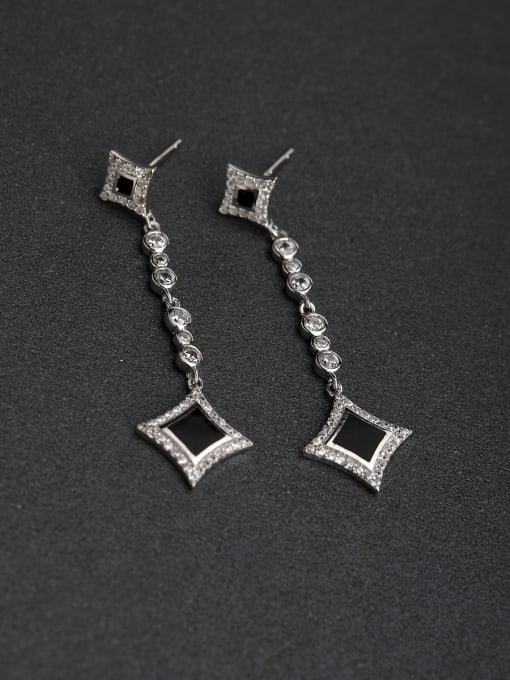 Lin Liang Micro inlay Rhinestone 925 silver Stud earrings 0