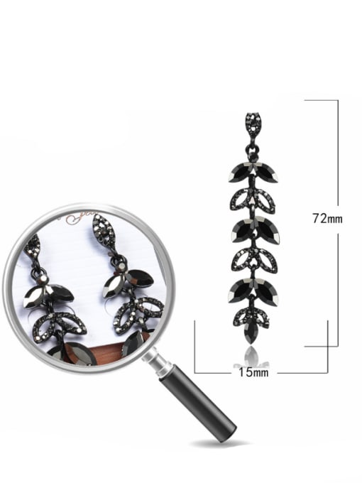 BSL Stainless Steel With Inserted drill  Luxury Leaf Earrings 2