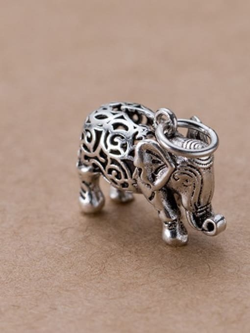 FAN 925 Sterling Silver With Vintage silver plating Elephant Findings & Components 2