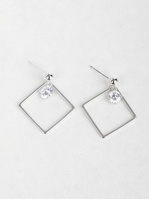 ANI VINNIE Zircon square Copper inlaid platinum Drop Earrings 0