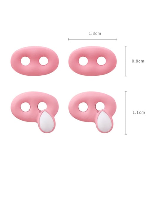 Girlhood Alloy With Rose Gold Plated Cute Pig Nose Stud Earrings 4