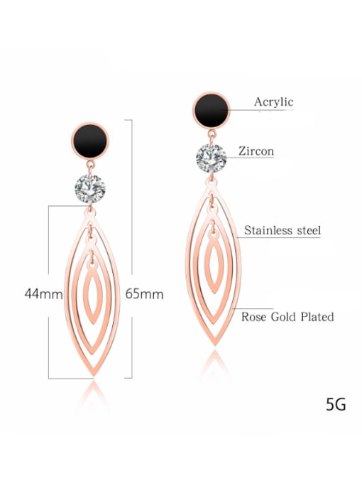 Open Sky Stainless Steel With Rose Gold Plated Fashion Leaf Earrings 2