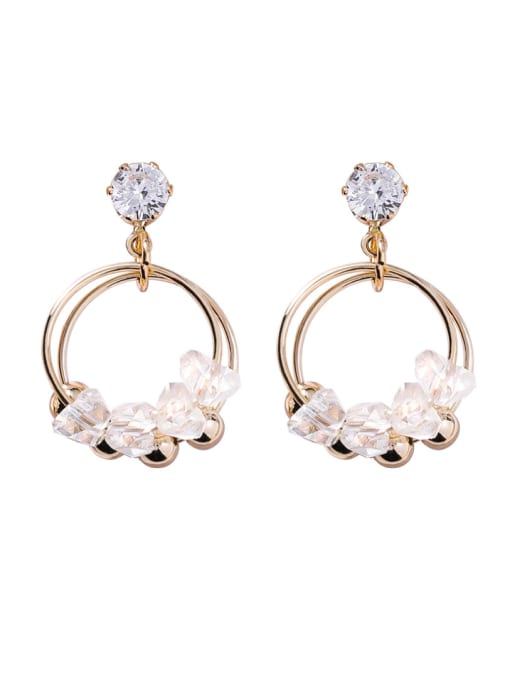 Girlhood Alloy With Gold Plated Fashion Charm Glass Stud Earrings 0
