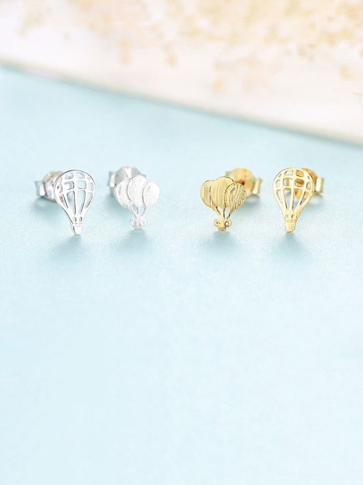 CCUI 925 Sterling Silver With Gold Plated Simplistic badminton  Stud Earrings 4
