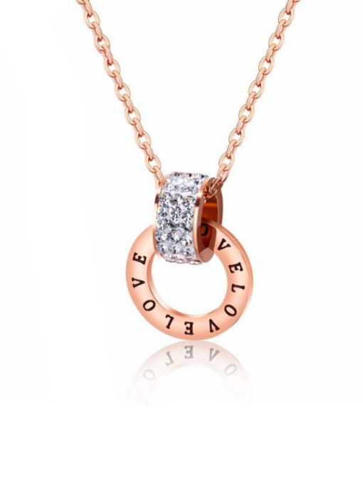 Open Sky Stainless Steel With Rose Gold Plated Trendy Round Necklaces 0