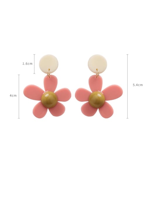Girlhood Alloy With Gold Plated Fashion  Acrylic Flower Stud Earrings 3