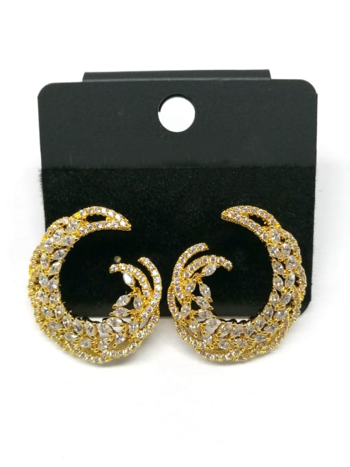 Tabora GODKI Luxury Women Wedding Dubai Copper With Gold Plated Fashion Hook Stud Earrings 0
