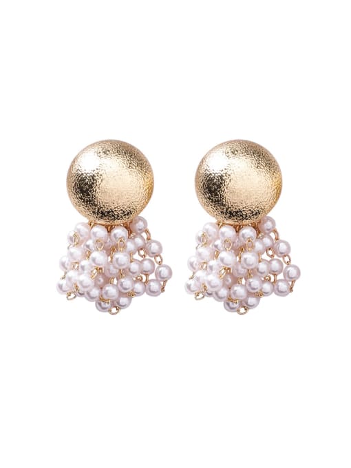 Girlhood Alloy With Gold Plated Fashion Imitation pearls Charm Stud Earrings 0