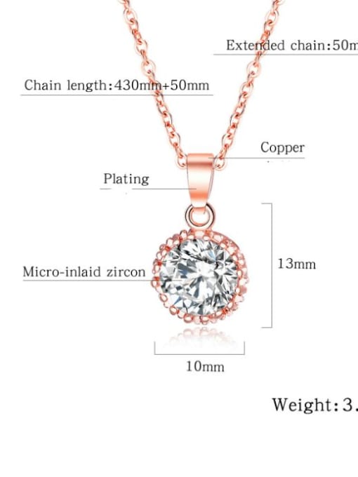 Open Sky Copper With Rose Gold Plated Fashion Round Necklaces 3