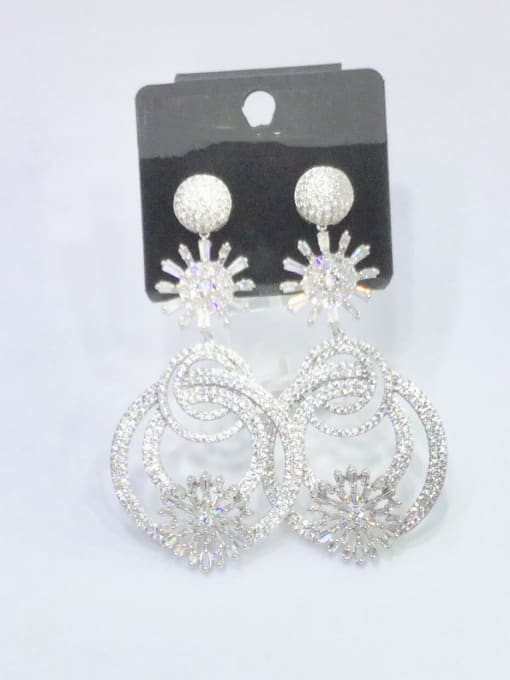 Tabora GODKI Luxury Women Wedding Dubai Copper With White Gold Plated Trendy Irregular Chandelier Earrings 0