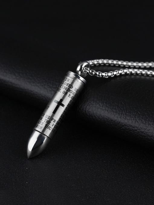 steel pendant+chain Titanium With English letter  Personality Bullet Pendant  Necklaces