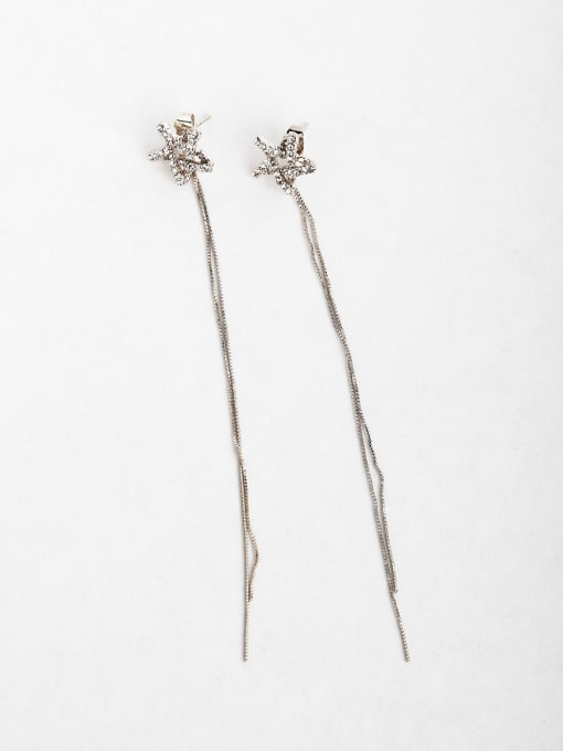 ANI VINNIE Simple Star Zircon Copper inlaid platinum Drop Earrings 0