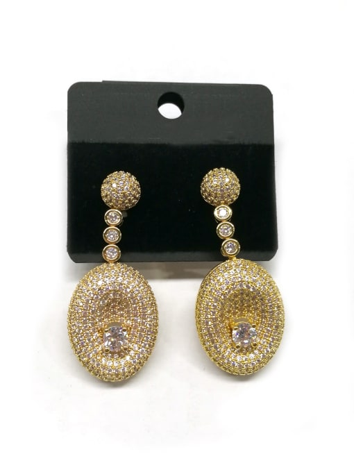 Tabora GODKI Luxury Women Wedding Dubai Copper With Gold Plated Classic Oval Earrings