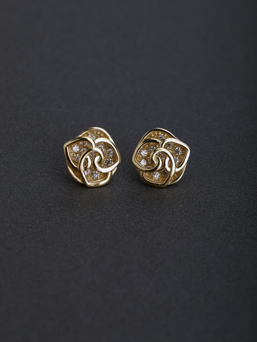Lin Liang Micro inlay Zircon Rosary 925 silver Stud earrings 0