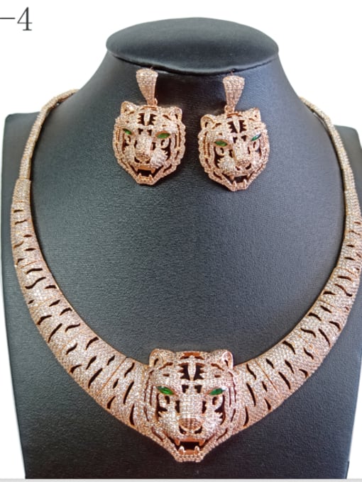 Tabora GODKI Luxury Women Wedding Dubai Copper With Rose Gold Plated Classic Animal 2 Piece Jewelry Set 0