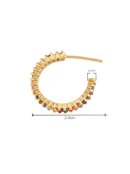 CC Copper With Cubic Zirconia Trendy Geometric Hoop Earrings 4