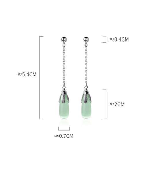 Rosh 925 Sterling Silver With Platinum Plated Simplistic Water Drop Drop Earrings 5