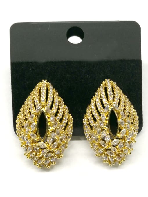 Tabora GODKI Luxury Women Wedding Dubai Copper With Gold Plated Classic Oval Earrings 0
